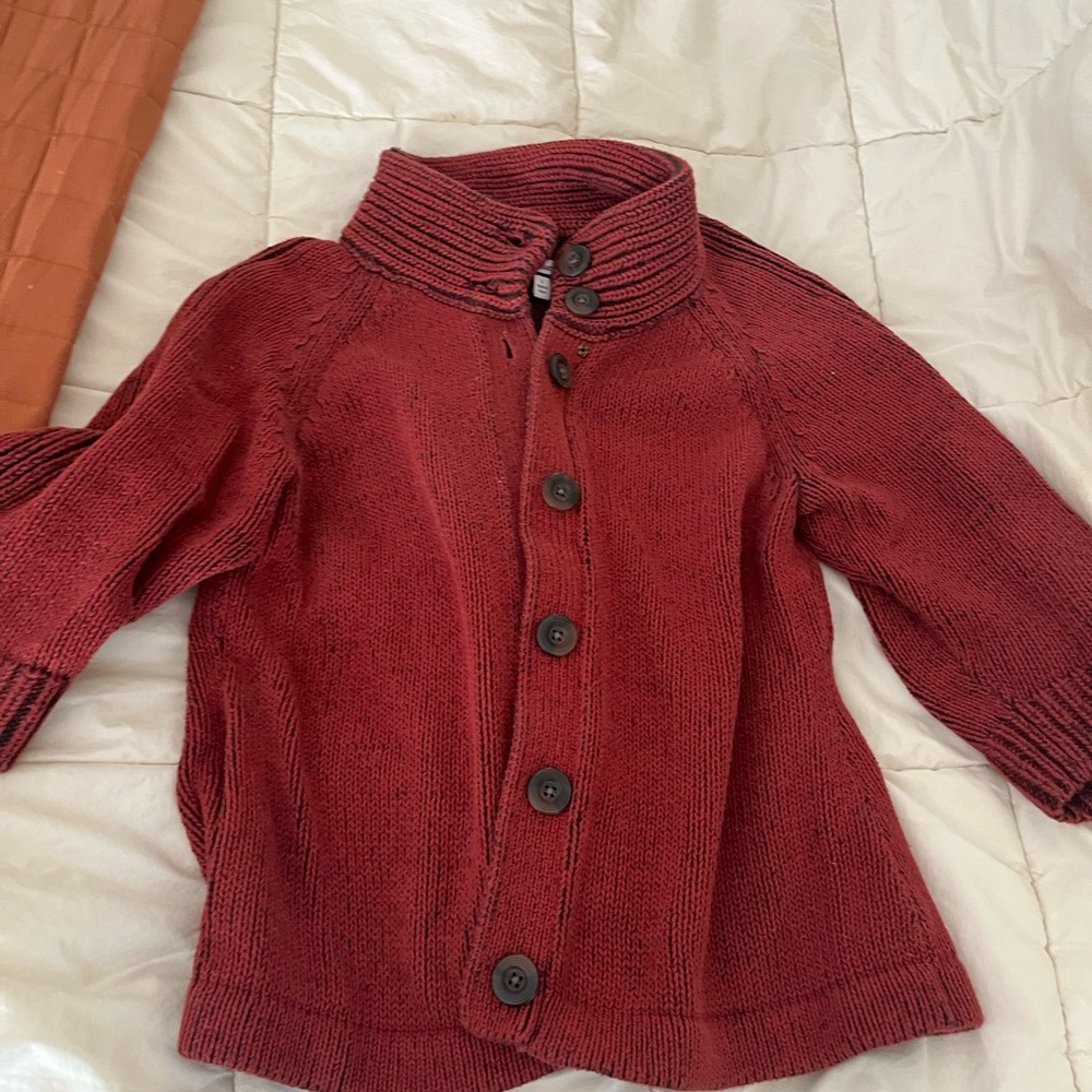 croft & barrow Red Button-Up Knit Sweater